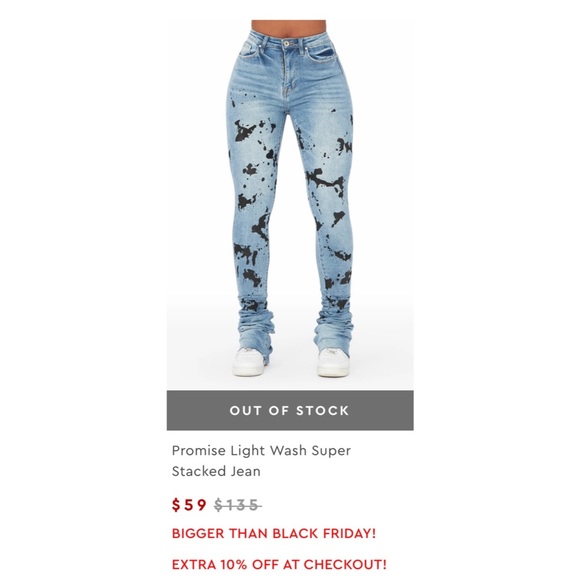 Promise Light Wash Super Stacked Jean - Picture 6 of 7